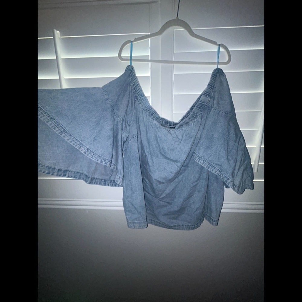 Off-Shoulder Denim Top